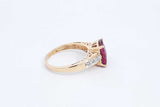 Garnet & Diamond Ring In 14k Yellow Gold 3.9 Grams Size 7 Eb1124owrxu