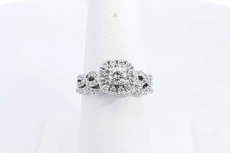 Approx. 0.94ctw Diamond Wedding Set In 14k White Gold 4.6g Size 7.5 Eb0924wxzsa