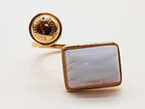 Louis Vuitton Iconic Blue Lace Agate Ring Size 7 Do1025lrxde