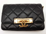 Chanel Golden Class Matelasse Black Quilted Leather Wallet On Chain Do0526erxde