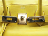 Hermes Birkin 30 Lime Yellow Swift Palladium Hardware Handbag Do1124loxzxde