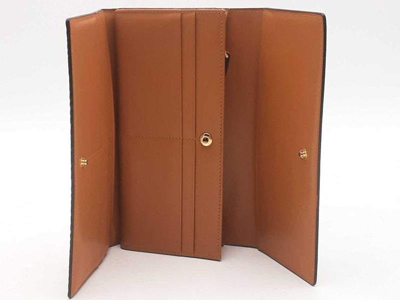 Mcm Canvas Leather Trifold Wallet Brown Aa1025ixsa