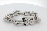 Balenciaga B Link Silver Tone Bracelet 66.5 Grams 6 Inch Eb1026crsa