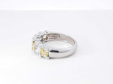 4.15 Cttw Yellow Sapphire & Diamond Half-eternity Platinum Ring With Cert 9.7 Grams Size 7.5 Fw1125owzxdu