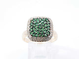 Effy Emerald, Diamond & 14k Gold Double Halo Ring 5.6 Grams Size 9 Fw0925lixdu