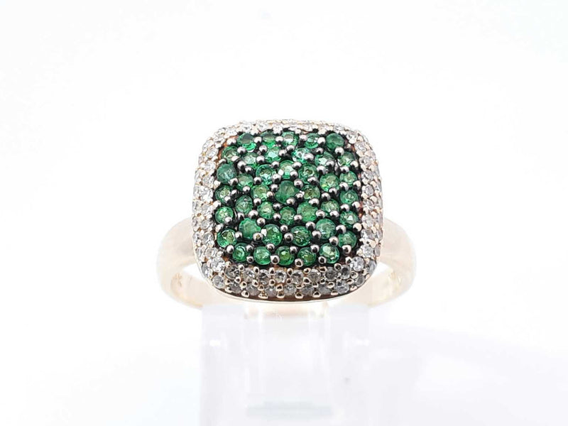 Effy Emerald, Diamond & 14k Gold Double Halo Ring 5.6 Grams Size 9 Fw0925lixdu