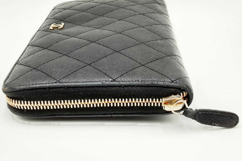 Chanel Quilted Cavier Zip Around Wallet Eb0924wxzdu