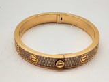 Cartier Classic Love Pave Diamonds 18k Yellow Gold 44.5g Size 16 Do1224lrxzxde