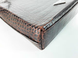 Prada Crocodile Embossed Mini Brown Handbag Sd0226izxde