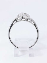 0.26 Cttw Diamond & 14k White Gold Swirl Ring 4 Grams Size 11 Fw0925lczdu9