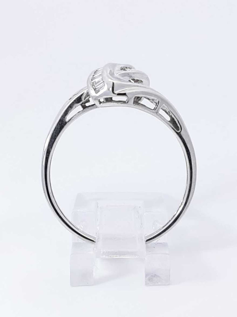 0.26 Cttw Diamond & 14k White Gold Swirl Ring 4 Grams Size 11 Fw0925lczdu9