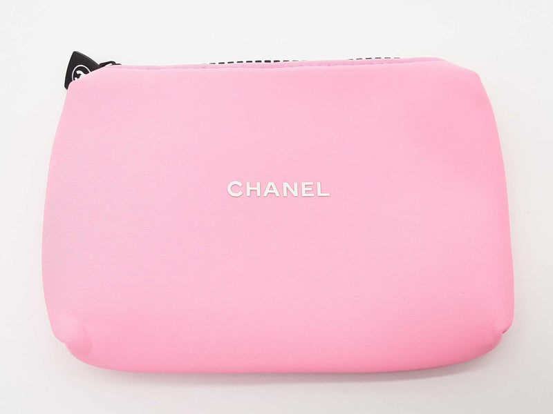 Chanel Vip Neon Pink Neoprene Cosmetic Bag Do0225oxde