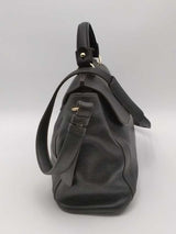 Mcm Black Leather Flap Top Handle Crossbody Satchel Bag Eb0926lxzsa