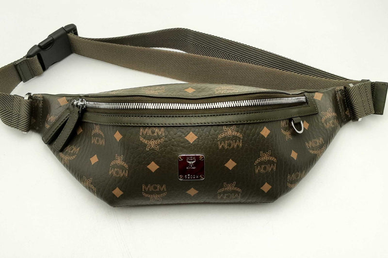 Mcm Fursten Belt Bag In Visetos Green Eb0125lrxsa