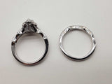0.61 Cttw Natural Diamonds 14k White Gold 6.8g 2 Rings Size 6.5 Do0526erxde
