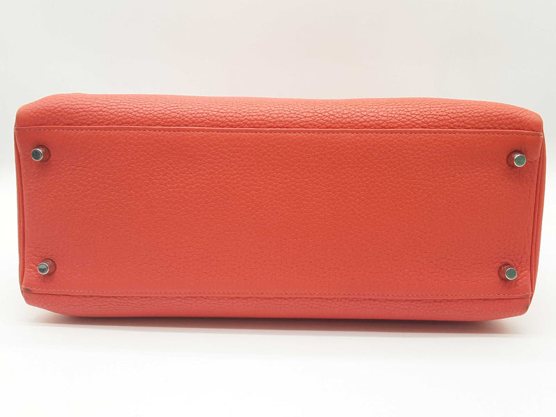 Hermes Kelly 32 Capucine Orange Togo Palladium Shoulder Bag Do0723exzxde