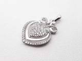 0.87 Cttw Diamond & 18k White Gold Heart Pendant 2 Grams Fw0825lwxdu