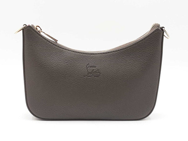Christian Louboutin Mini Loubila Chain Shoulder Bag In Grey Leather Fw1024ixzdu