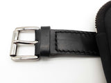 Prada Tessuto Black Nylon Mini Zipper Pouch Leather Strap Wristlet Do1225sxde