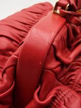 Prada Gaufre Frame Top Handle Bag In Red Nappa Leather Fw0126wrzdu
