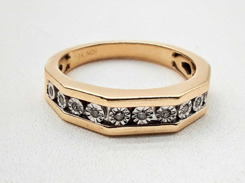 10k Yellow Gold 4.6g Chip Diamonds Ring Size 10.25 Do1124lwxde