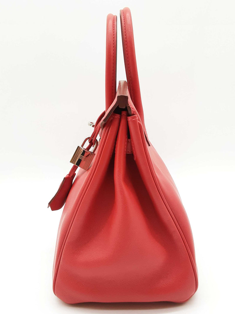 Hermes Birkin 25 Rouge Tomate Red Box Calf Palladium Handbag Do0925lxzxzde