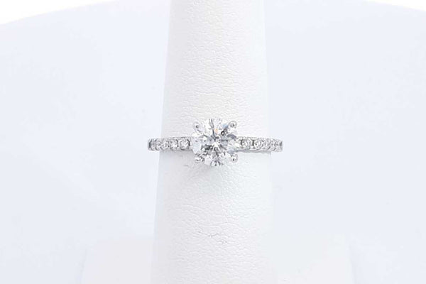 1.00ctw Center Round Diamond Ring In 10k White Gold 1.7 Grams Size 5.5 Eb0425loirsa