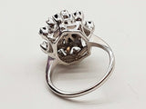 Sapphires And Natural Diamonds 14k White Gold 8.0g Ring Size 6.25 Do0726cxzde