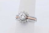 1.02cttw Diamond Wedding Set 14k Yellow & White Gold 5.4g Size 8.5 Eb0326srxdu