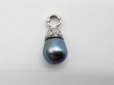 Green Iridescent Pearl Diamond 14k White Gold 1.3g Pendant Do0126lrxde