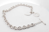 Tiffany & Co. Sterling Silver Heart Tag Toggle Necklace 15.5 Inch Eb0926oxzsa