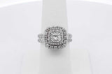 1.41cttw Diamond 14k White Gold Ring 8.2 Grams Size 7 Eb0626clxsa