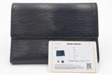 Louis Vuitton Black Epi Leather Porte Tresor Wallet Eb0626lrxdu