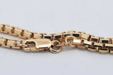 14k Yellow Gold Box Chain Necklace 24.6 Grams 26 Inch Eb1225lwxzsa