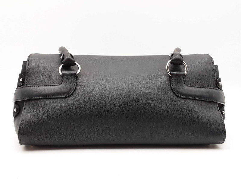 Salvatore Ferragamo Gancini Shoulder Bag In Black Leather Fw0925lordu