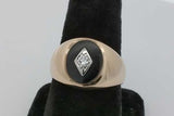 10k Yellow Gold Signet Ring With Diamond 6.4 Grams Size 10 Eb0926wllsa