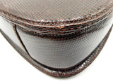 Gucci Bamboo 1947 Top Handle Bag In Dark Brown Lizard Skin Leather Fw0526prxdu