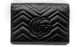 Gucci Marmont Quilted Black Leather Wallet On Chain Eb0524cxzdu