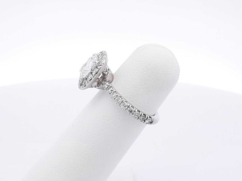 2.46 Cttw Diamond & Platinum Halo Ring With Cert. 6.7 Grams Size 4 Fw0725pxzxdu
