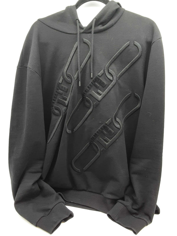 Fendi O Lock Chain Black Hoodie Sweater Size Xxxl Do0325sxzde