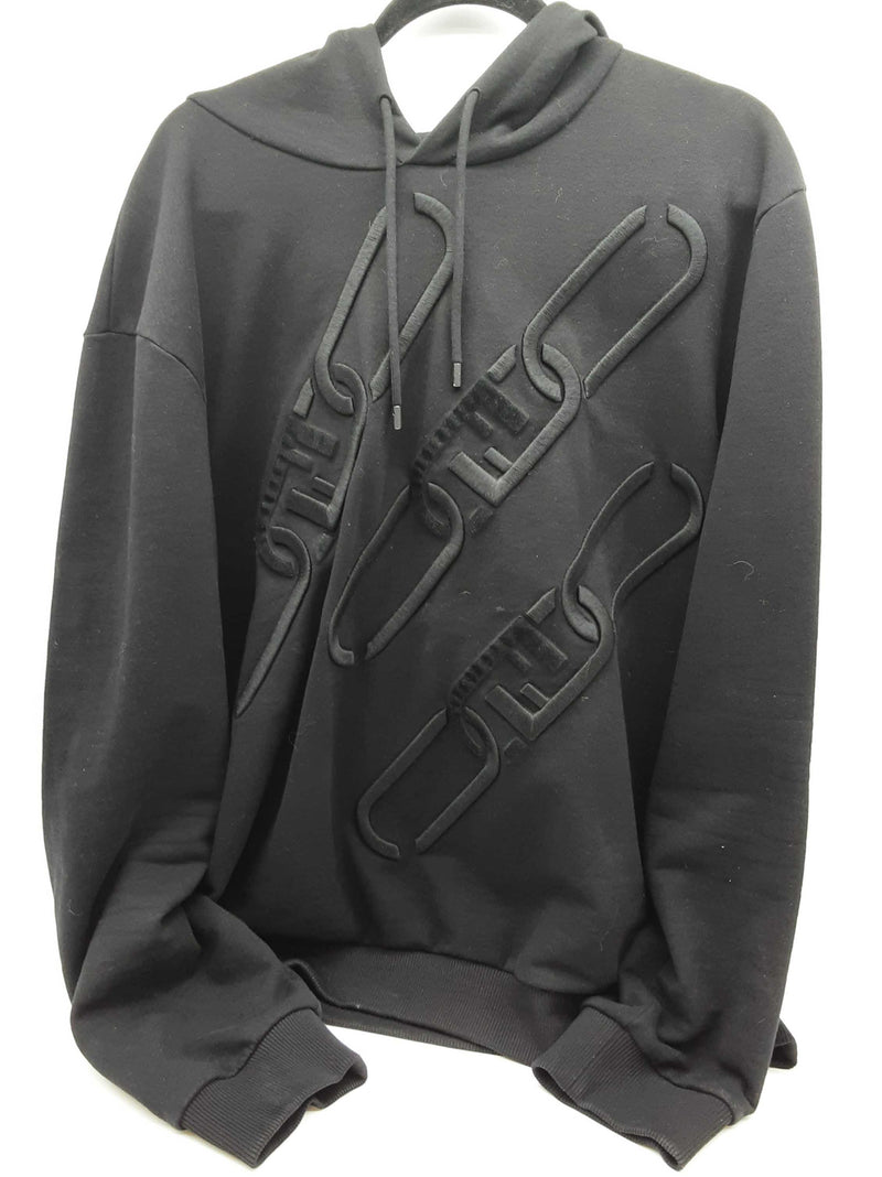Fendi O Lock Chain Black Hoodie Sweater Size Xxxl Do0325sxzde