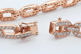 2.38cttw Diamond Link Bracelet In 18k Rose Gold 18.2 Grams 7 Inch Eb0526wwxzdu