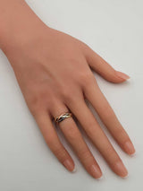 14k Tricolor Gold Braided Trinity Band Ring 7 Grams Size 4.75 Fw0226oexdu