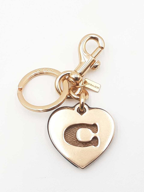 Coach Hearts Keyring In Signature Coated Canvas Fw0725wxzdu