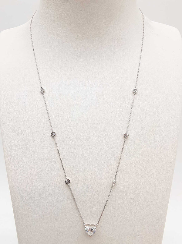 1.20 Cttw Lab Grown Diamonds 14k White Gold 2.1g Necklace 18 In Do1225rrxde