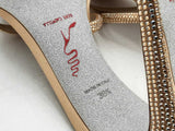 Rene Caovilla Cleo Satin Crystal Heels Size 38.5 Eb0425lxzsa