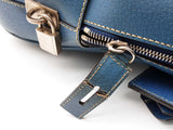 Prada Blue Leather Breifcase Travel Zipper Tote Bag Do0626rxde