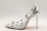 Christian Louboutin Degraqueen Metallic Silver Pumps Size 39.5 Eb0125lrxsa