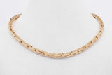 14k Yellow Gold Geometric Brick Link Chain Necklace 16.4 Grams 18 In Eb0826sxzsa