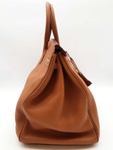 Hermes Birkin 40cm Gold Brown Togo Palladium Handbag Do1024erxzde